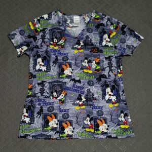 Disney Sz S Halloween Scrub Top